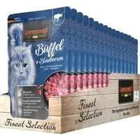 Leonardo Catfood Büffel mit Blaubeeren - getreidefreies Nassfutter mit Lachsöl 16x85g, Nassfutter für: Katzen