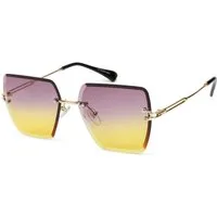 styleBREAKER Sonnenbrille Rahmenlose Rechteckige Sonnenbrille mit Diamant Schliff (1-St)
