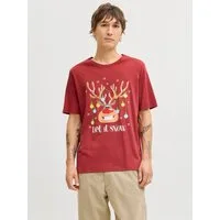 Jack & Jones Rundhalsshirt JJCHRISTMAS TEE SS CREW NECK XMAS mit weihnachtlichem Druck