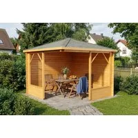Alpholz Gartenhaus Holz 5-Eck Maik 28 Imprägniert 28mm Wandstärke, BxT: 318x318 cm, in Imprägniert (Pinie) mit 28mm Wandstärke