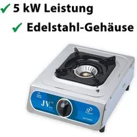 BlueCraft Gaskocher Campingkocher 1-flammig mit Zündsicherung, Mit praktischer Piezozündung