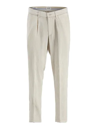 JACK&JONES - JPSTBILL JJCAIRO TAPERED LINEN BLEND crockery - Gr. - 32