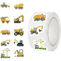 Ware aus aller Welt Aufkleber 500 Baufahrzeuge Sticker LKW Bagger Kran Goodie Basteln Party, (500tlg)