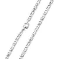 Materia Silberkette Damen Herren Silber S-Panzerkette 1,8mm diamantiert K44, 925 Sterling Silber