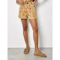 Apricot Shorts Shorts mit Blumenmuster mit Stickerei