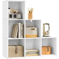 Woltu Bücherregal, 1-tlg., Würfelregal Schrank mit 6 Fächern, 90,5x90,5x30 cm