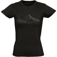 Baddery Print-Shirt Damen Wander T-Shirt: "Berghimmel" - Kletter T-Shirt Frauen, hochwertiger Siebdruck, aus Baumwolle