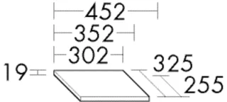 Burgbad Ablageplatte System 30 Preisgruppe 1 Aqua 19x452x255 Eiche Dekor Nachtschwarz, APDO045F7320 APDO045F7320