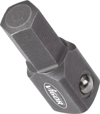 VIGOR Bit-Adapter, V3652N, Sechskant8 (5/16 Zoll), Vierkant 10 mm (3/8 Zoll), 30 mm