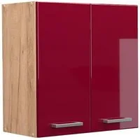 Vicco Hängeschrank R-Line, Rot Hochglanz/Goldkraft Eiche, 60 cm (1-St)