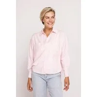 Zhrill Langarmbluse ZHLUCY Ringelbluse mit Stickerei lässige Passform, mit Ringellook, mit Brusttaschen, mit Knopfleiste