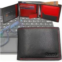 L&B Geldbörse Nappaleder Bi-Color Portemonnaie, mit RFID-Schutz >287< Geldbeutel, Druckknopffach & Reißverschlussfach + 10 Kartenfächer & 2 Sichtfächer