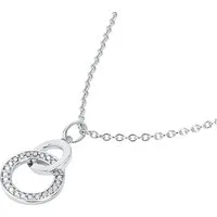 TOM TAILOR Kette mit Anhänger Schmuck Geschenk Silber 925 Infinity Kreise, mit Zirkonia (synth)
