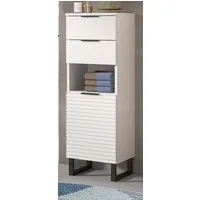 Inn.Furn Badkommode Roove (Badschrank in weiß, 35 x 110 cm, 2 Schubkästen), Soft-Close-Funktion