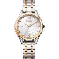Citizen Solaruhr EM0506-77A, Armbanduhr, Damenuhr, analog, Edelstahlarmband