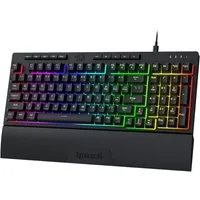 Redragon K515 RGB Tastatur kabelgebunden mit Makrotasten & Handballenauflage Gaming-Tastatur (26 Anti-Ghosting Tasten, RGB Beleuchtung, Membran, langlebig, Schwarz)
