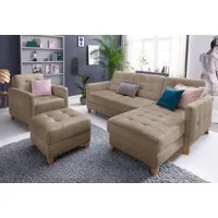 exxpo - sofa fashion Ecksofa Elio, kompakt, bequem & zeitloses Design, Breite 217cm, L-Form, wahlweise mit Bettfunktion
