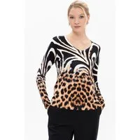 Passioni Strickpullover im Animalprint-Mix