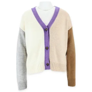 Halsüberkopf Accessoires - Strickjacke Col Block V-Aus 1/1 Arm multi - Gr. - M