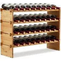 GarveeMore Weinregal Bambus,Stapelbar Flaschenregal Ohne Schrauben,AA-Qualität, Stapelbar & Platzsparend Für Keller Bar Küche Esszimmer