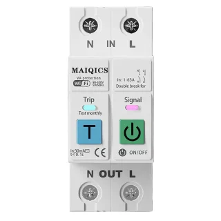 Tuya WiFi Smart Metering Switch 2P 1-63A Intelligent Circuit Breaker Power Metering Scheoule Mode Cycle Timer Metring Da