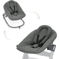 Hauck Hochstuhltablett Bouncer 2in1 Premium - Dark Grey, Neugeborenenaufsatz & Baby Wippe für Alpha & Beta Hochstuhl ab Geburt