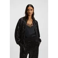 BOSS ORANGE Blouson Jilloi Premium Damenmode mit Paillettenbesatz, Relaxed Fit