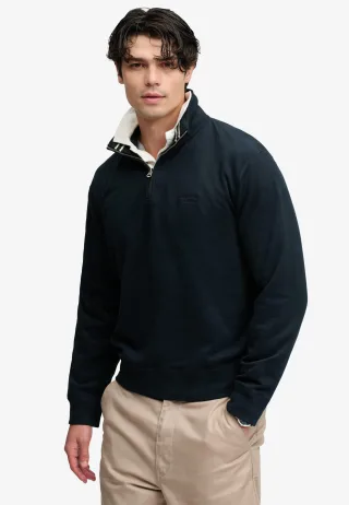 Superdry - Essential Serif Logo Sweatshirt mit lockerer Passform dunkel marineblau - Gr. - S