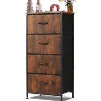 Refined Living Kommode Schubkastenkommode mit 2/4/5 /7/8/9 Schubladen stabilem Stahlrahmen (Beistelltisch mit Holzoberfläche und Stoffschubladen Modernes Design, Kommode Wohnzimmer mit Stabiler Stahlrahmen, Holzplatte 95cm Hoch), Kommode Geeignet für