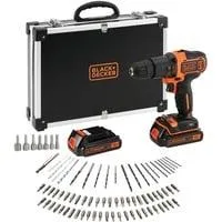 Akku-Schlagbohrschrauber BDCHD18BAFC, 18Volt schwarz/orange, 2x Li-Ionen Akku 1,5Ah, 80-tlg. Zubehör-Set, im Koffer