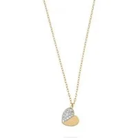 FAVS Collier FAVS Damen-Kette 375er Gelbgold 15 Kristall Herz