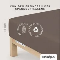 Schlafgut Spannbettlaken CASUAL Bettlaken 100% gekämmte Bio-Baumwolle, 150 g/m², Spannbetttuch, Jersey, Gummizug: rundum, (1 Stück), Bettlaken bis 25 cm Höhe, langlebig, weich, Antipilling-Ausrüstung