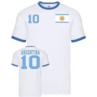 Blondie & Brownie T-Shirt Herren Argentinien Sport Trikot Fußball Handball Football Weltmeister Herren T-Shirt Argentinien Fußball Trikot Look Blau Weiß Regular FitXL