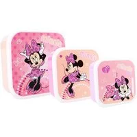 Disney Minnie Mouse Lunchbox Brotdose Snack-Box 3in1 – Ideal für Kindergarten & Schule, (3-tlg)