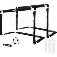 VirtuFit Fußballtor VirtuFit Kinder Fußballtore Set 2 Tore mit 2 Bällen Pumpe 92 x 64 cm