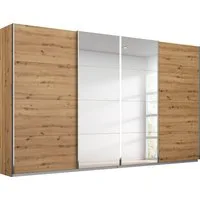rauch Schwebetürenschrank Kleiderschrank Schrank Garderobe Wäscheschrank Ankleide SYNCRONO (Mitteltüren öffnen parallel, Breiten 271/316/361 cm Höhen 211/230 cm) Mitteltüren mit praktischer Synchron-Öffnung MADE IN GERMANY