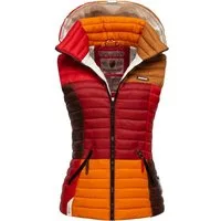 Navahoo Steppweste Shadaa Multikulti Ärmellose Damen Weste im Colourblocking-Stil und Kapuze