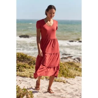 Mountain Warehouse - "Malaga" Kleid für Damen Broderie-Ärmel (Rostfarben)
