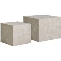 House Nordic Couchtisch Prague Couchtisch Set von 2 Marmor Dekor.