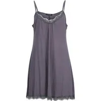 malito more than fashion Longtop malito Damen Spaghettiträger Longtop-Kleid mit Spitze 8010 Spahettiträger - Kleid mit Spitze, Nachtwäsche aus Baumwolle