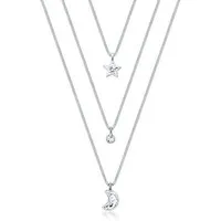 Elli Gliederkette Layer Mond Stern 925 Silber, mit Kristallen von Swarovski®