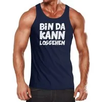 MoonWorks Tanktop Herren Tanktop Spruch Bin da kann losgehen Muskelshirt Moonworks® mit Print