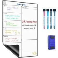 SURFOU Magnettafel Magnettafel A3 Wochenplaner Kühlschrank Whiteboard mit Stiften