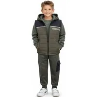 Fashion Boy Sweatanzug Sweatanzug mit Weste Freizeitset Sweat-Shirt Weste Jogginghose JF159a (mit Weste)