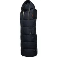 Navahoo Steppweste Schnuffelchen (1-tlg) warme Damen Outdoor-Weste lang mit Kapuze