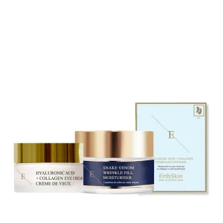 Hyaluronsäure + Kollagen Pro Age Augencreme 30ml + Wrinkle Fill Snake Venom Moisturiser 50ml +Hyaluronsäure + Kollagen Hydrogel Augenpads 5 X 2
