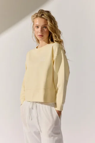 THE FASHION PEOPLE - Sweatshirt with back print buttercream print - Gr. - M