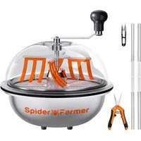 Spider Farmer Zerkleinerer Spider Farmer Bud Leaf Bowl Trimmer, 33cm Edelstahl Trimmer mit Handkurbel