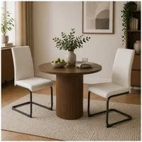 HTI-Living Freischwinger Schwingstuhl SallyP PU Beige (Set, 2 St), Freischwinger Esszimmerstuhl Kunstleder