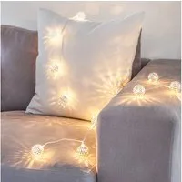 Lights4fun LED-Lichterkette 16er LED Lichterkette Marokkanische Kugeln silber 24V